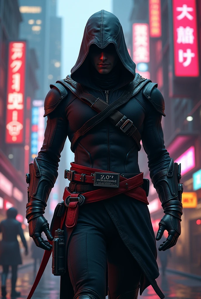 assassins creed 80s style, realisitic, characteristic clothing of the game