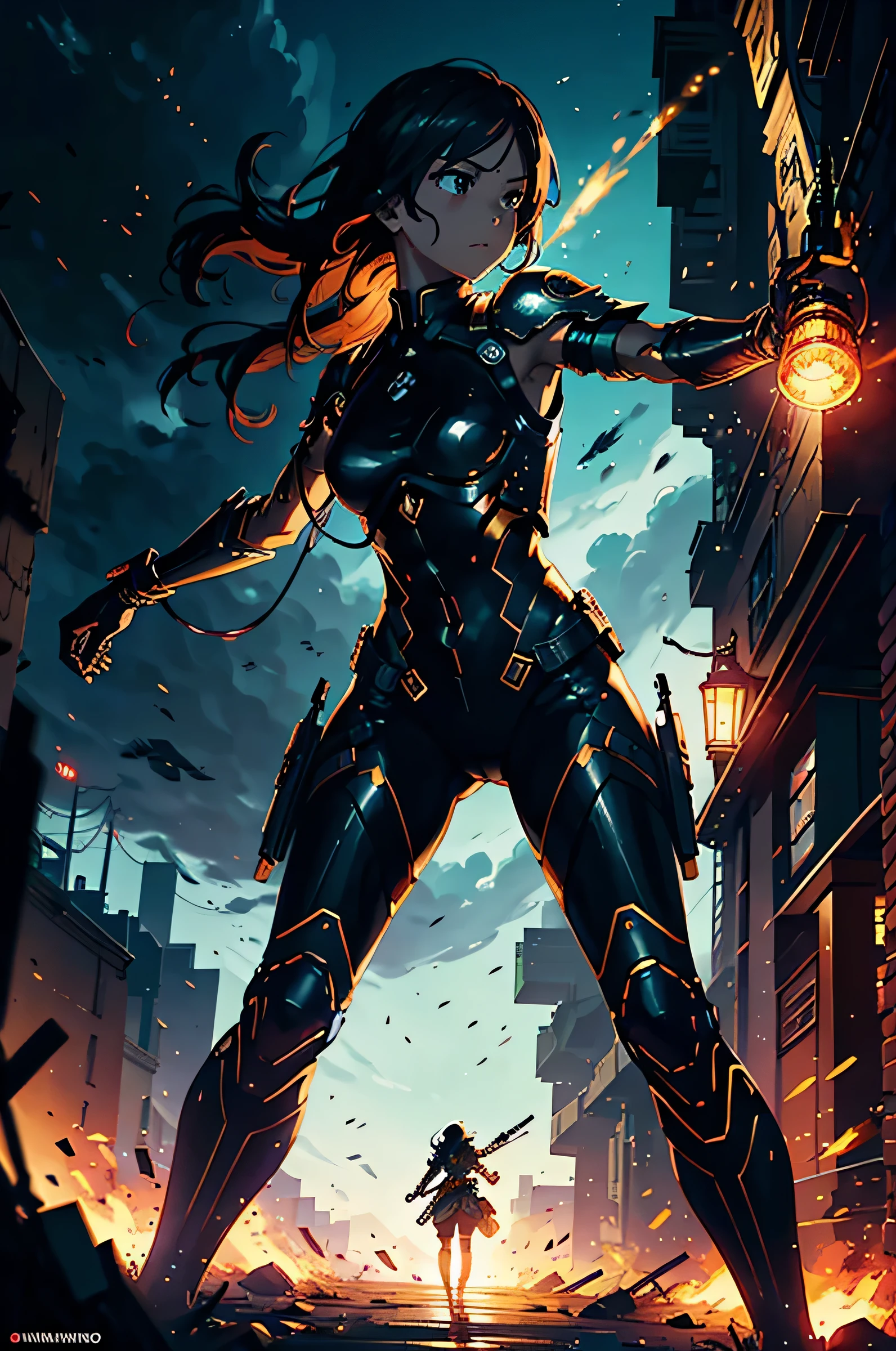 a battle between two girls in the olympus of the work "shuumatsu no Valkyrie", one with mechanical arms (only arms) and the other with a laminated flamethrower, for a book cover, highly detailed, intricate, epic, dramatic, intense action, cinematic lighting, grandiose, dramatic, exquisite, masterpiece, 8k, best quality, photorealistic, hyper detailed, vivid colors, dynamic pose, dramatic lighting, cinematic composition, digital painting