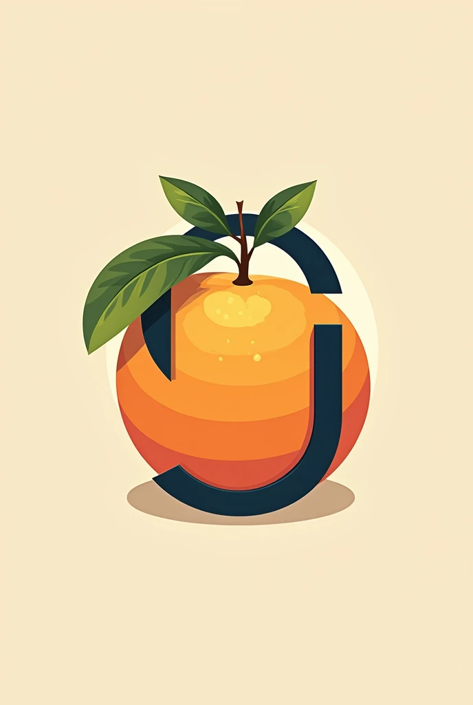 Mita orange fruit logo with the letter c and the.another with the letter J 
