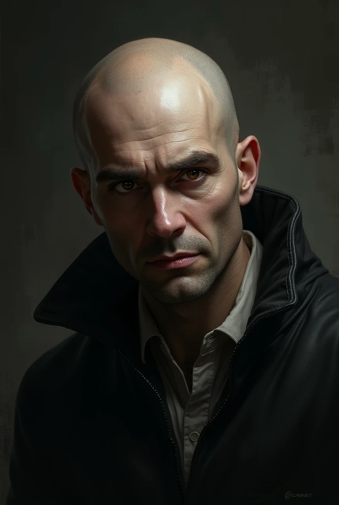 naughty man, eyes browns, hairless.