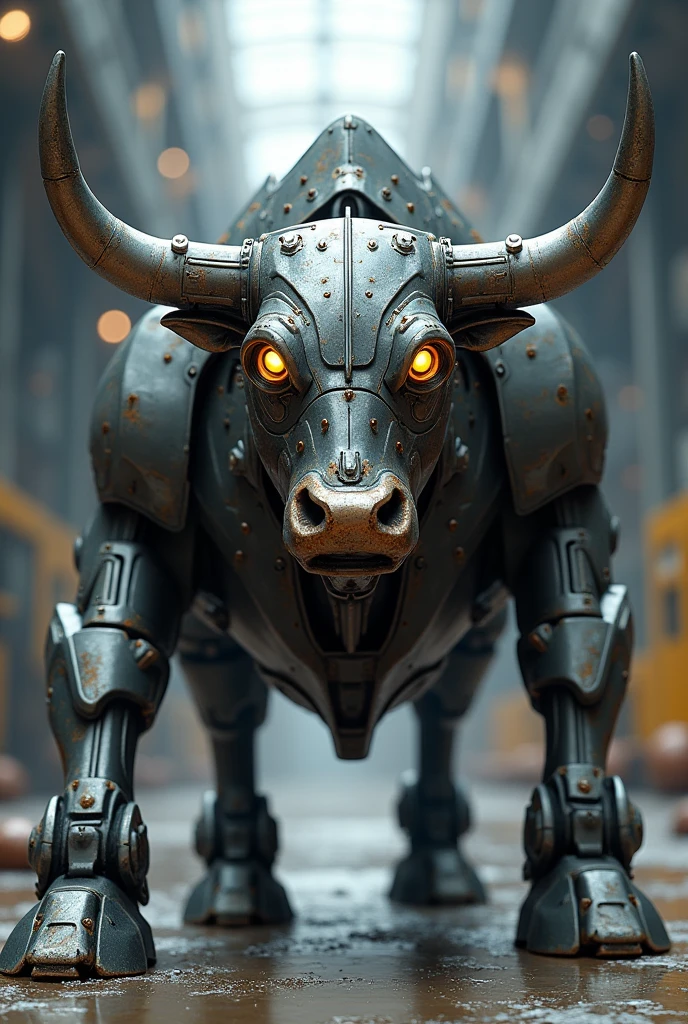 Big bull in atitude in robot