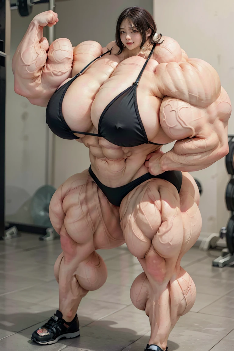 8k、Highest quality、High resolution、Very detailed、(((Bright lighting)))、Full body photo、One girl、(((Beautiful woman)))、(((Japanese women)))、Black Hair、(((Short Hair)))、smile、tall、(((black bikini:1.5)))、ヒール、(((black bikini:1.5)))、(((female bodybuilder:1.5)))、(((Big Tituscular)))、(((Hyper huge Muscle:1.5)))、(((Incredibly large muscles:1.5)))、(((Extremely large muscles:1.5)))、(((huge body:1.5)))、(((enormous muscle:1.5)))、(((Huge body:1.5)))、((Long legs))、(((very thick paws)))、(((Expanding Body)))、(((Huge body)))、(((An immeasurably large body:1.5)))、(((Very small face)))、(((Unusually developed super huge breasts:1.5)))、(((Super Heavy Muscle:1.5)))、(((Hyper Heavyweight Muscle:1.5)))、(((Super huge body:1.5)))、(((Unreasonably small face:1.5)))、(((An extraordinary large body:1.5)))、(((Ergonomics)))、(((Female bodybuilder with huge muscles)))、(((Extraordinarily developed giant muscles:1.2)))、(((Extremely developed super-sized muscles:1.2)))