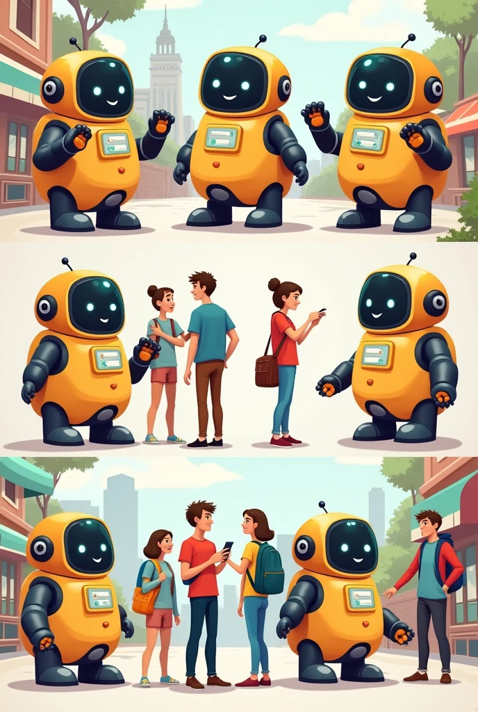 Tourist helper robot (in different poses)