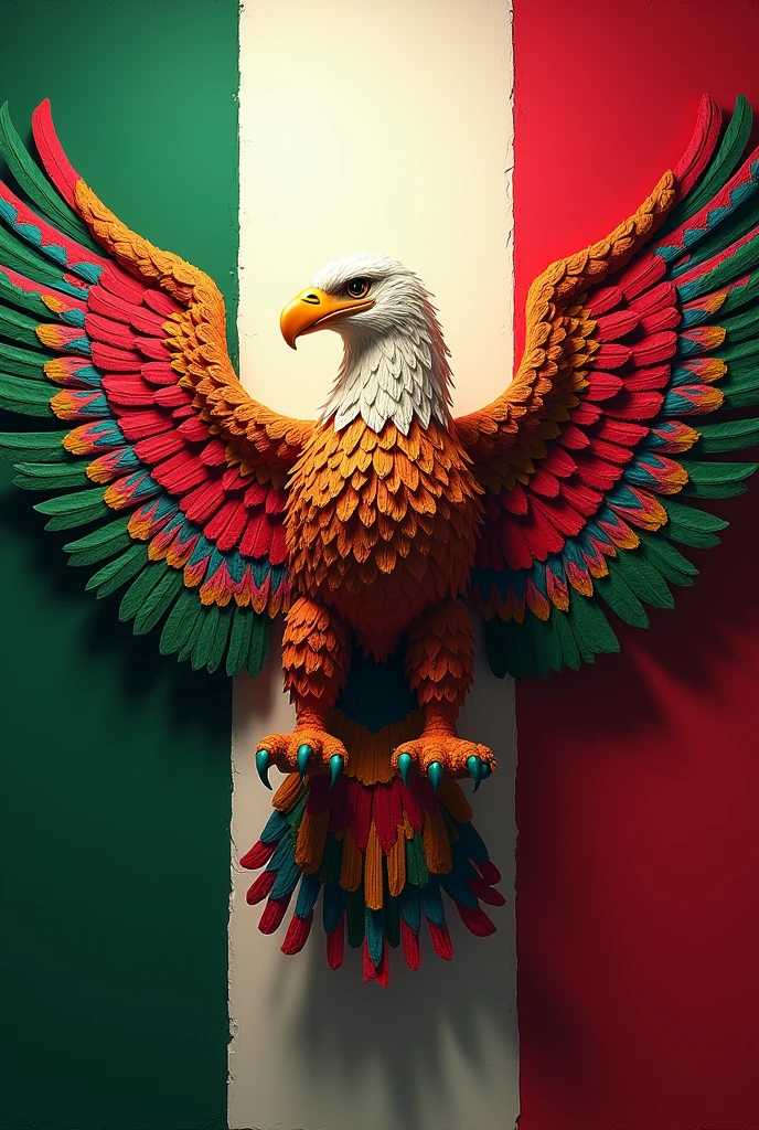 Eagle piñata with the Mexican flag