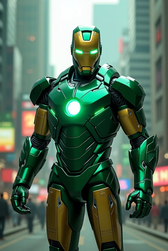 Crea a ironman pero con el.logo de WhatsApp
