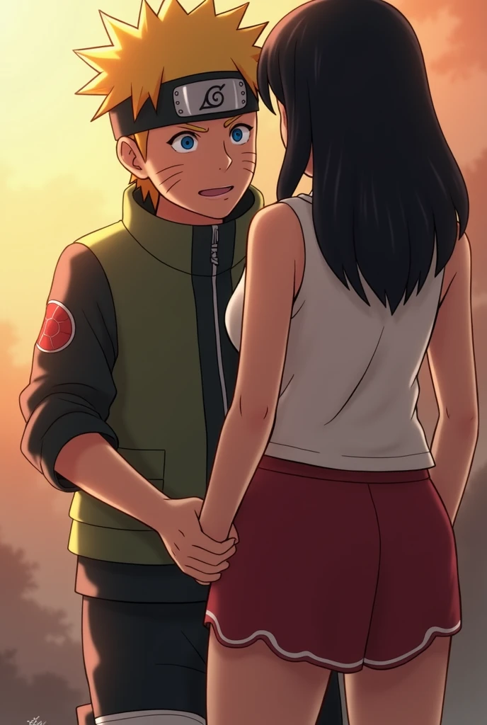 Naruto inserts his cock into Mikasa's ass