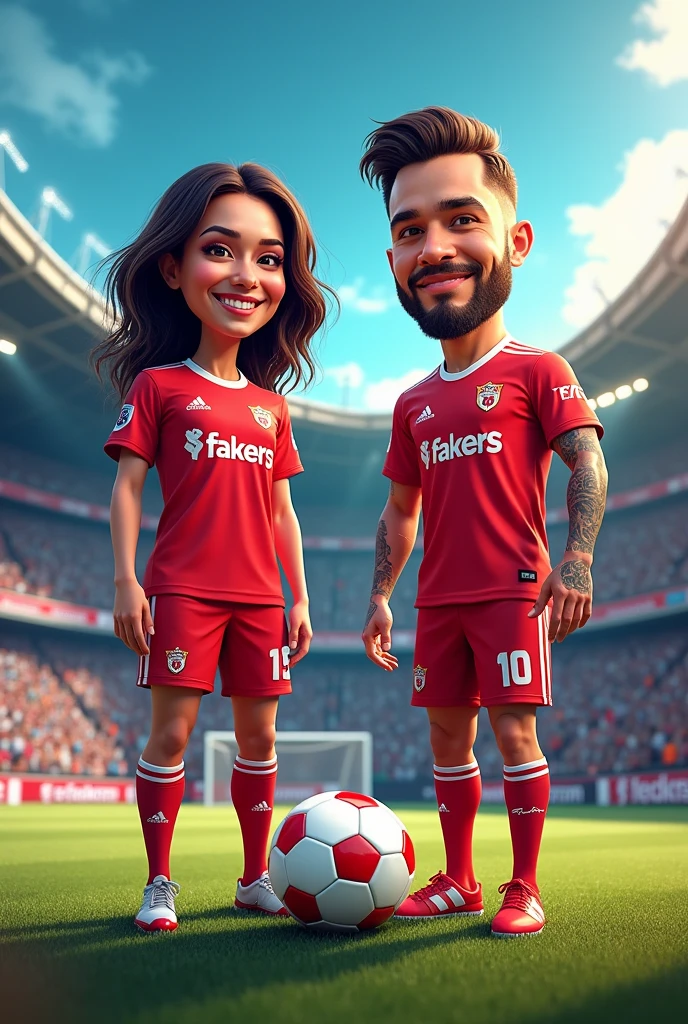 make me a visual mockup of co-marketing advertising of fakers with gloria and calientemx for betting and soccer
