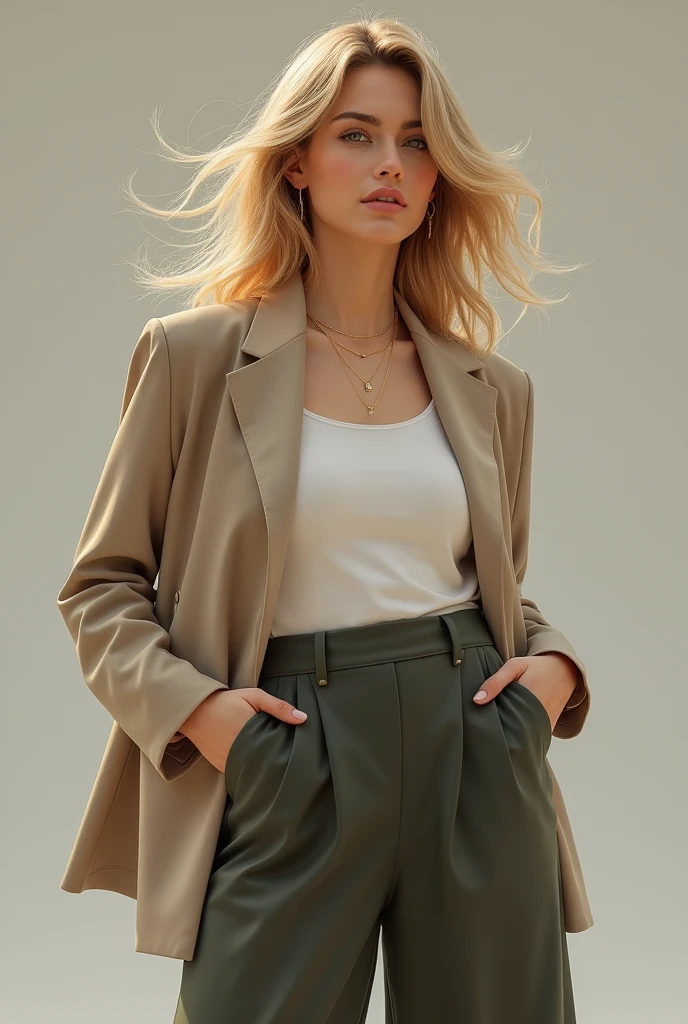 A blonde with a culotte