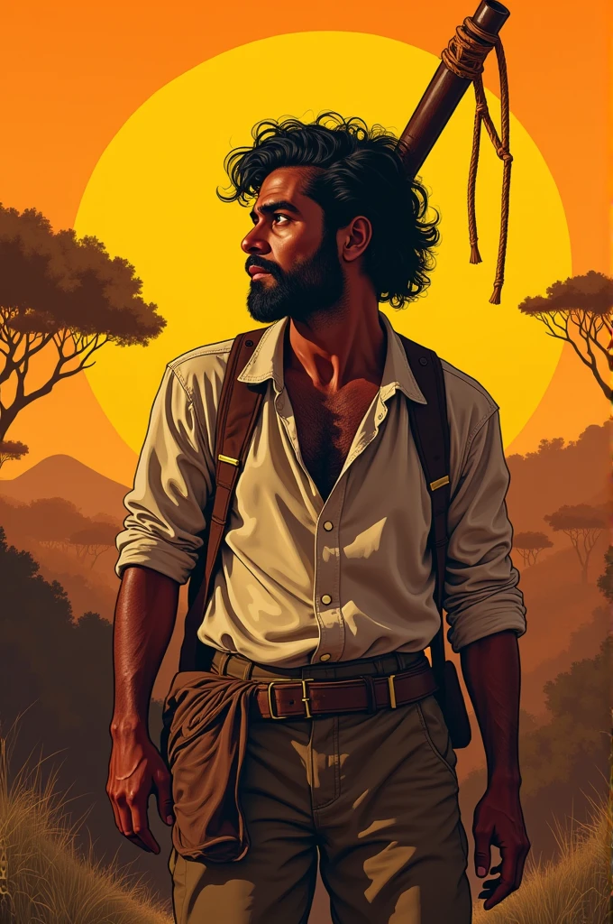 create posts for instagram about the contextualization of the book Grande Sertões Veredas, in orange and yellow tones, with things from the backlands