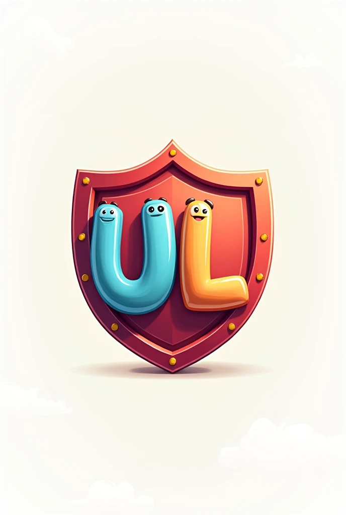 A logo that has the letters U and L that is a cartoon shield