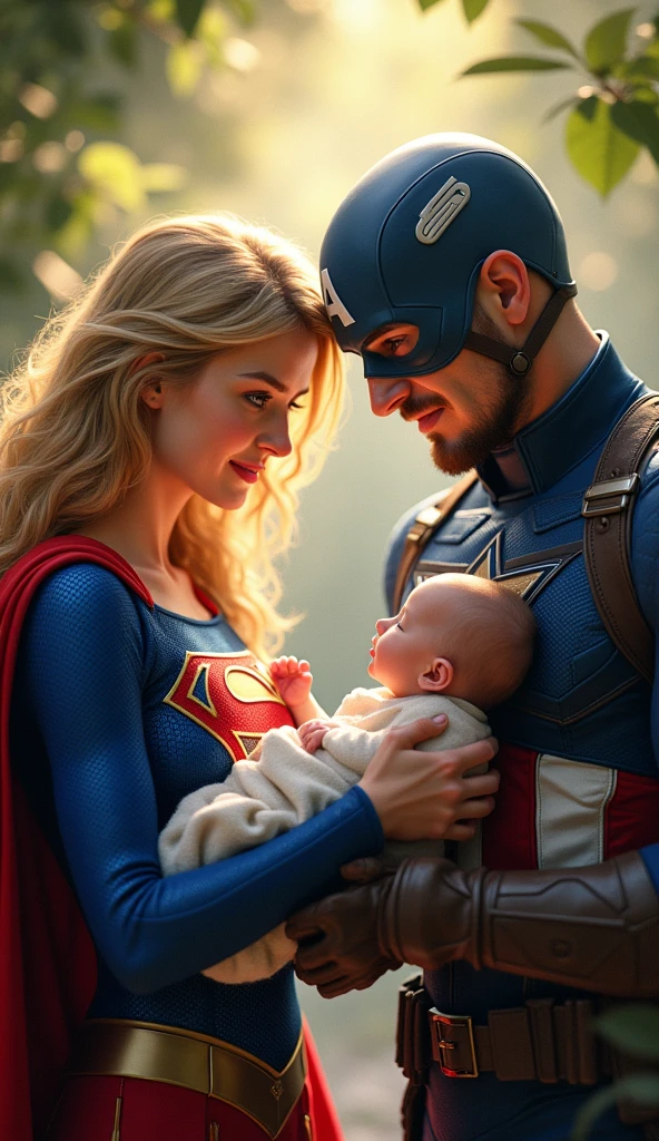 Supergirl and captain america with 
