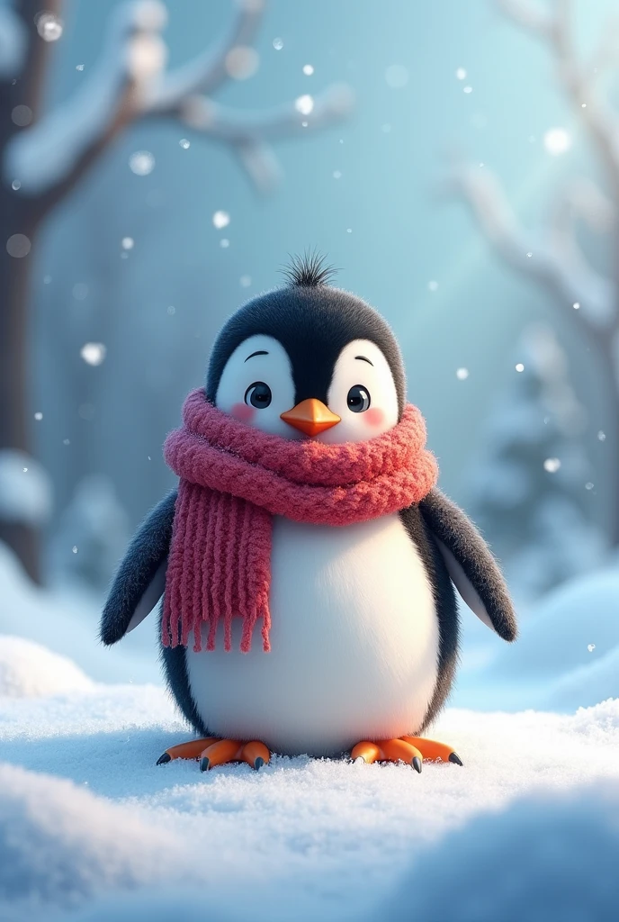 A penguin with a scarf