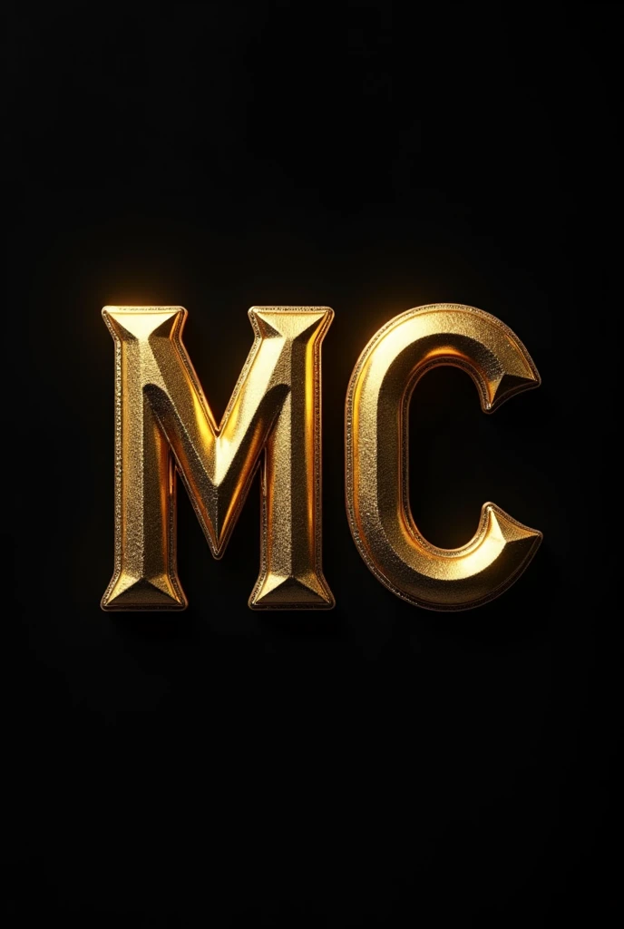  Golden MC letters on a black background with different fonts