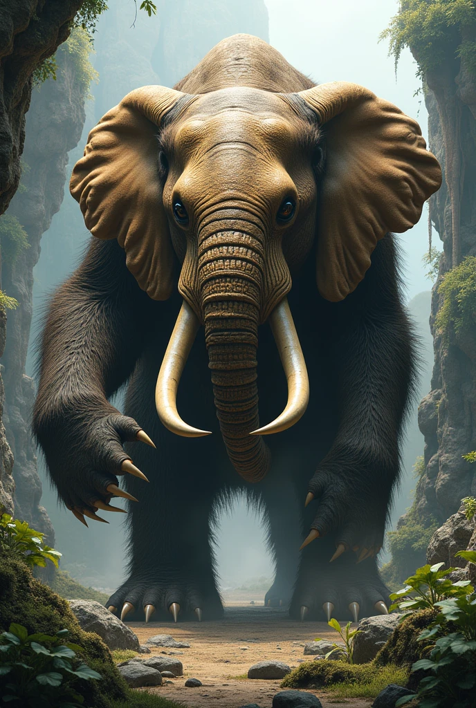 Hybrid animal bear and elephant 
