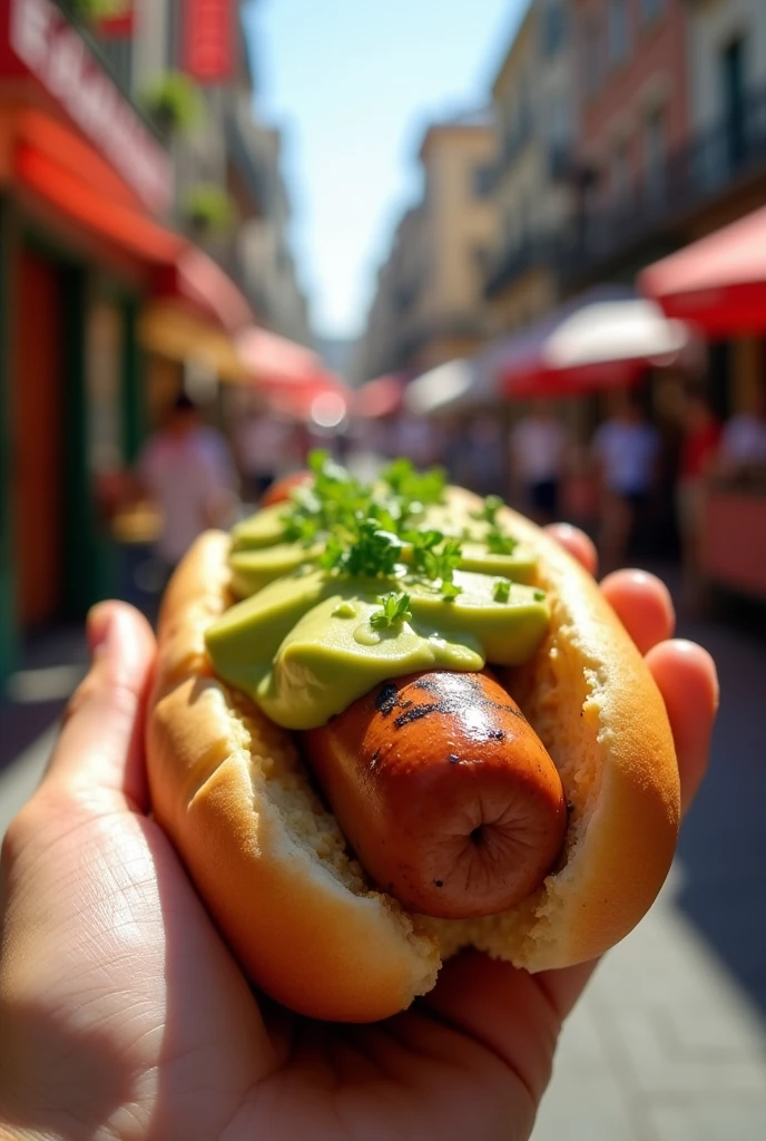 Italian hot dog with palta