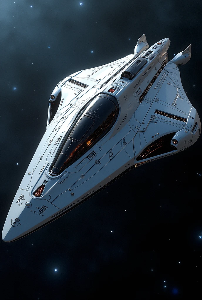 masterpiece, Highest quality, High resolution, sf、Scallop-shaped spaceship、