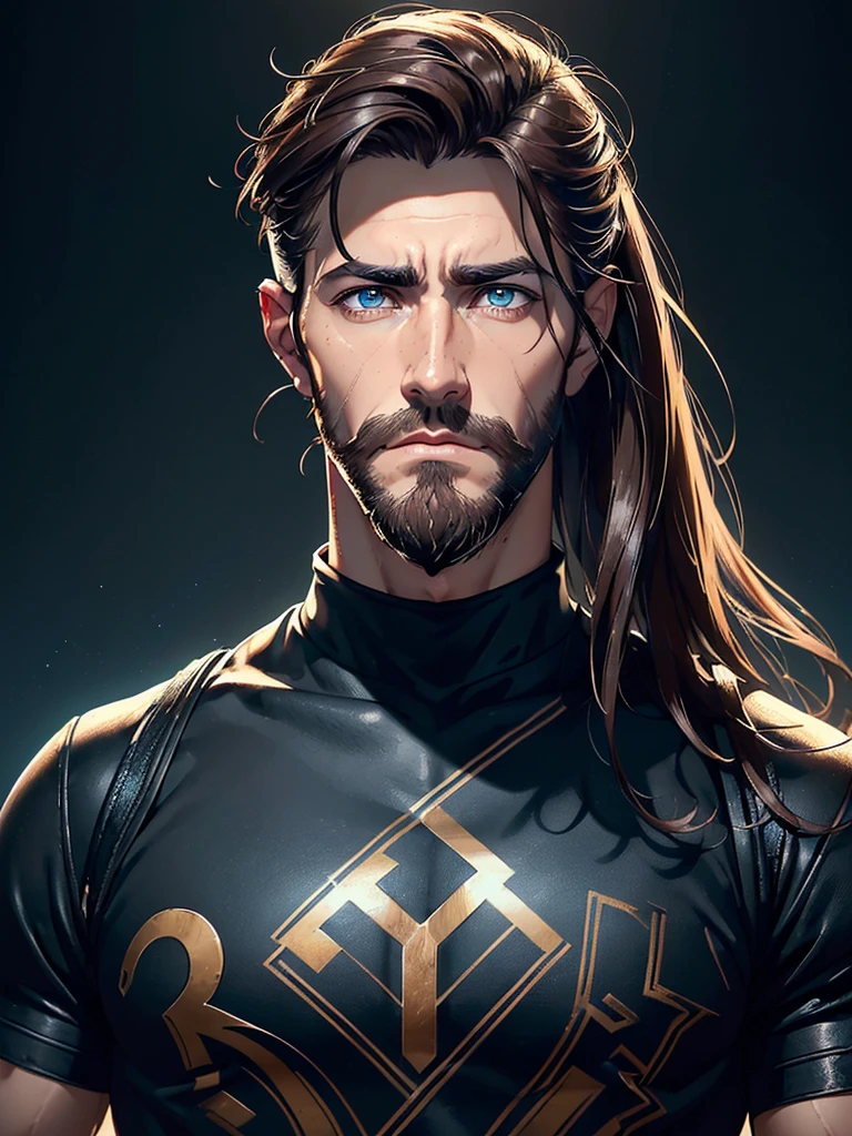 ((An attractive man with perfect body with dark brown hair and blue eyes with a serious and mysterious look)), (Jake Gyllenhaal), ((one man)), (((Wearing headbanger metal fan clothes))), (((punk style))), ((absurdres)), (masterpiece 1.3), (incredibly detailed), (highres:1.1), (high detailed skin:1.4), (high quality lighting), (skin texture), (UHD), (64K), (studio lighting), (photorealistic), (hyper realistic), (symmetric face), (unreal engine), (bokeh), (high resolution scan), (professional photograph), ((stunning handsome man)), ((short beard)), ((stoic)), ((stern looking)) , (dastan character game), ((symmetrical eyes)), (strong jawline), (blue eyes), (dark brown hair), (Long hair), (1man), (solo), (dark atmosphere), (Dynamic poses)

