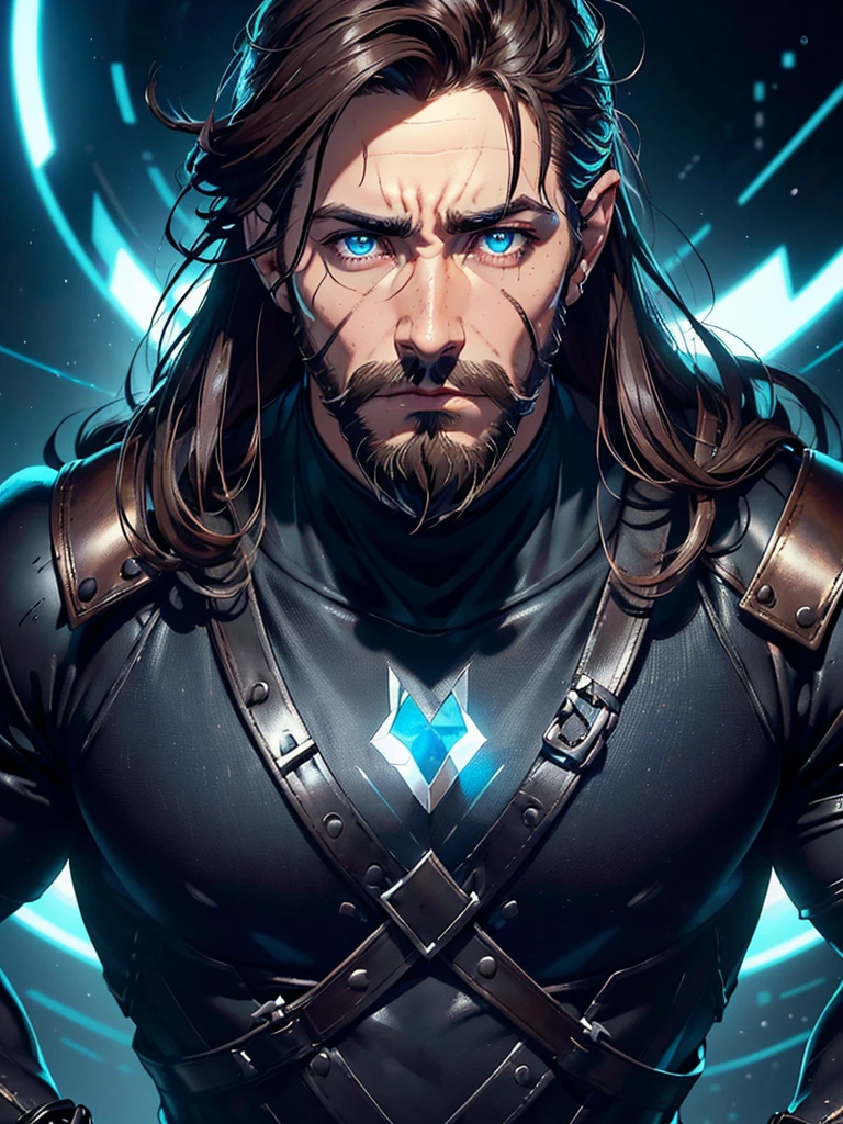 ((An attractive man with perfect body with dark brown hair and blue eyes with a serious and mysterious look)), (Jake Gyllenhaal), ((one man)), (((Wearing headbanger metal fan clothes))), (((punk style))), ((absurdres)), (masterpiece 1.3), (incredibly detailed), (highres:1.1), (high detailed skin:1.4), (high quality lighting), (skin texture), (UHD), (64K), (studio lighting), (photorealistic), (hyper realistic), (symmetric face), (unreal engine), (bokeh), (high resolution scan), (professional photograph), ((stunning handsome man)), ((short beard)), ((stoic)), ((stern looking)) , (dastan character game), ((symmetrical eyes)), (strong jawline), (blue eyes), (dark brown hair), (Long hair), (1man), (solo), (dark atmosphere), (Dynamic poses)