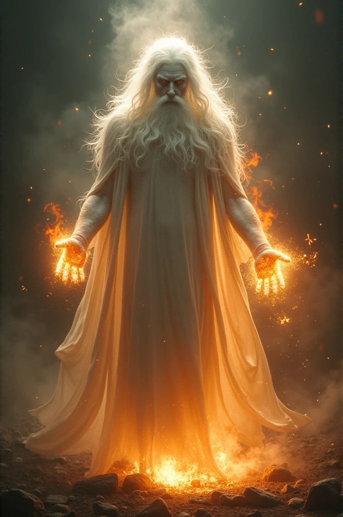Revelation 1:14-16 KJV And his head and his hairs were white like white wool, like snow, and the eyes, like a flame of fire; and his feet, similar to shining brass, as if it had been refined in a furnace