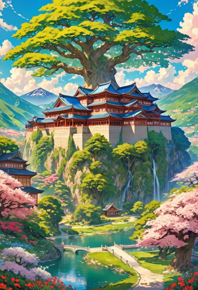 A Magical City Cradled In A Mountain Valley. At Its Center Is A Massive Tree. The Has Been Made Into The Empress's Palace. Cottagecore, Beautiful, Wonder,
