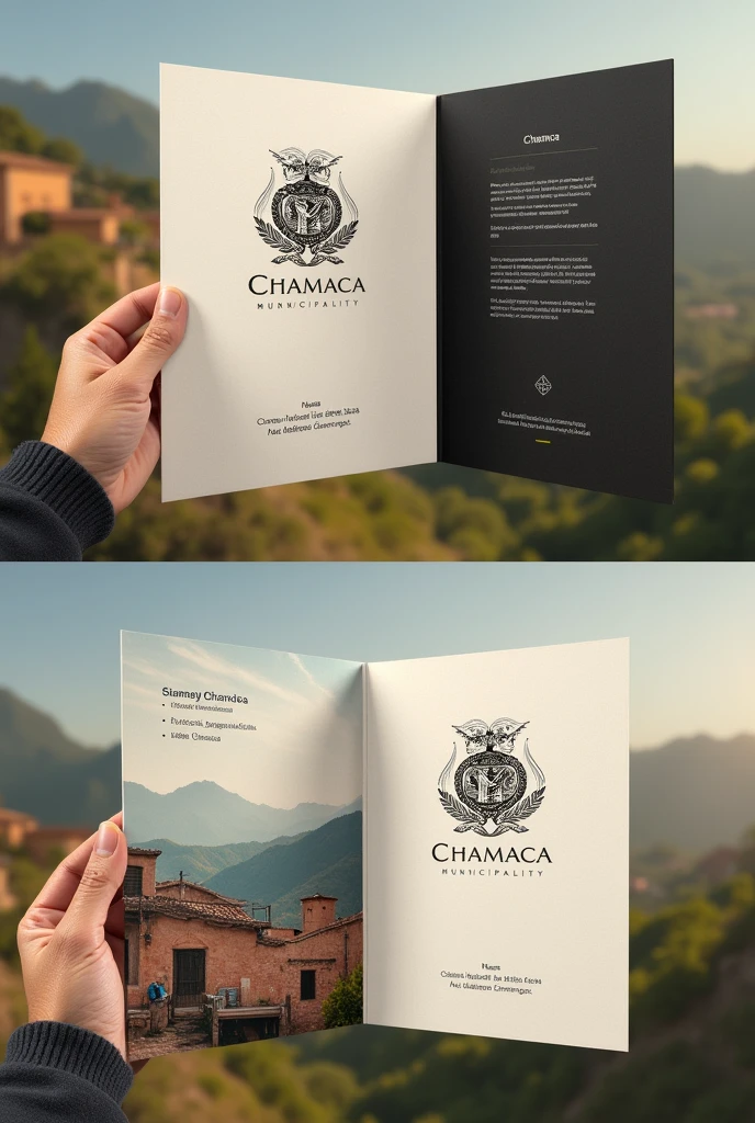 Presentation folders that say Chamaca Municipality