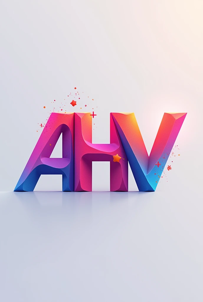 Make me a logo with the initials AHV, and that it is pretty with bright colors