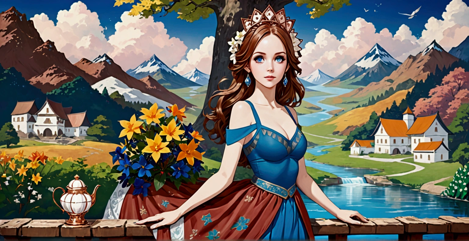 A Magical City Cradled In A Mountain Valley. At Its Center Is A Massive Tree. The Has Been Made Into The Empress's Palace. Cottagecore, Beautiful, Wonder,

