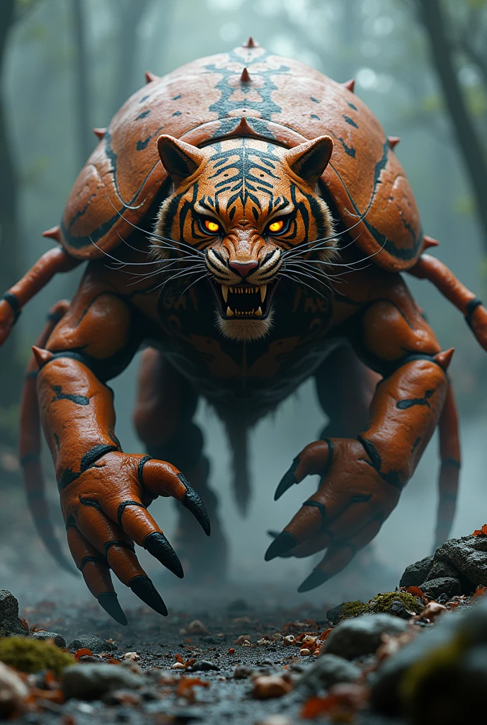 Fierce fusion of a tiger with a crab 
