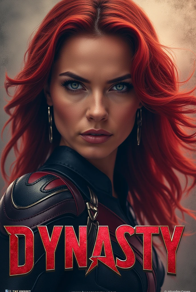 Generate a shirt design with a photo of Wanda Maximoff written in the title Dynasty 