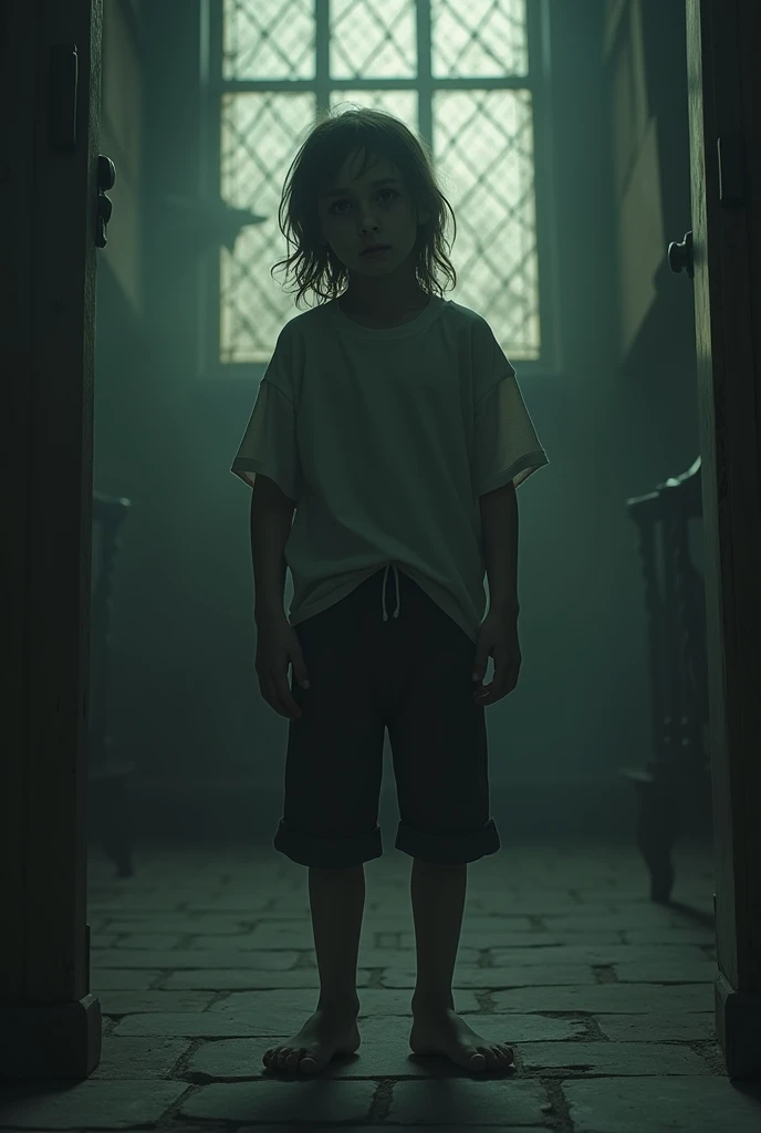 Possessed english boy with opposite side leg full image