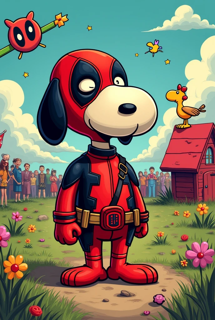 Woodstock of Snoopy serie costume deadpool