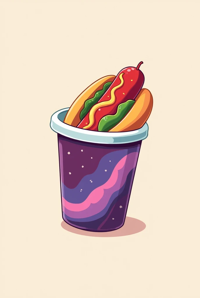 Hot dog logo and açaí cup drawing