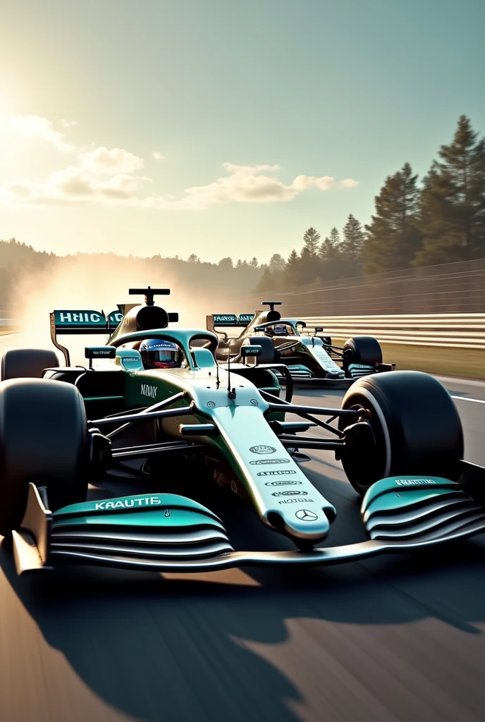 Mercedes driver and Aston Martin driver rivals