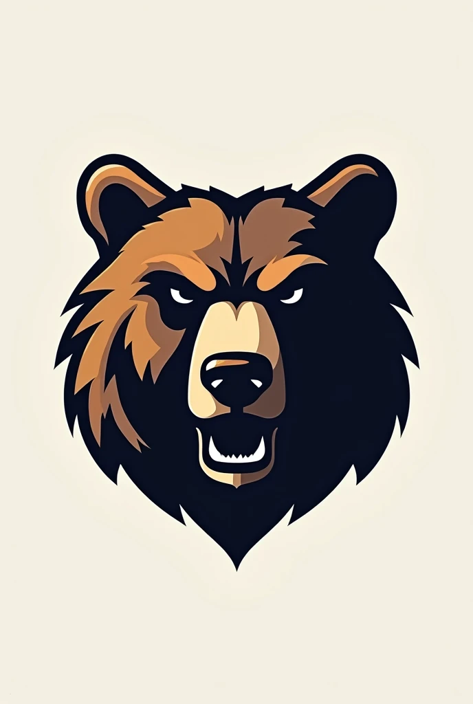 Create a stylized bear logo, just the bear&#39;s face in the shape of the letter MD or just M
