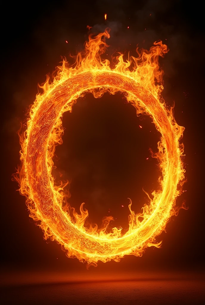 Fire flame in the shape of an arc that also has a fire drawing inside