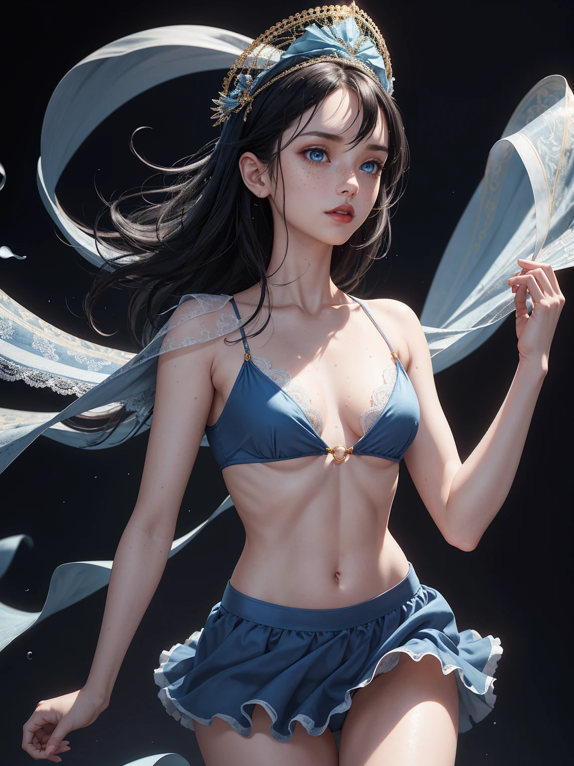 There's a woman in a white dress posing for a photo, inspirado no WLOP, Moebius + Loish + WLOP, Loish e WLOP, Ross Tran 8 K, No estilo de Ross Tran, inspirado em Ross Tran, 3 d render arte do caractere 8 k, Neoartcore e Charlie Bowater, Arte no estilo de Guweiz