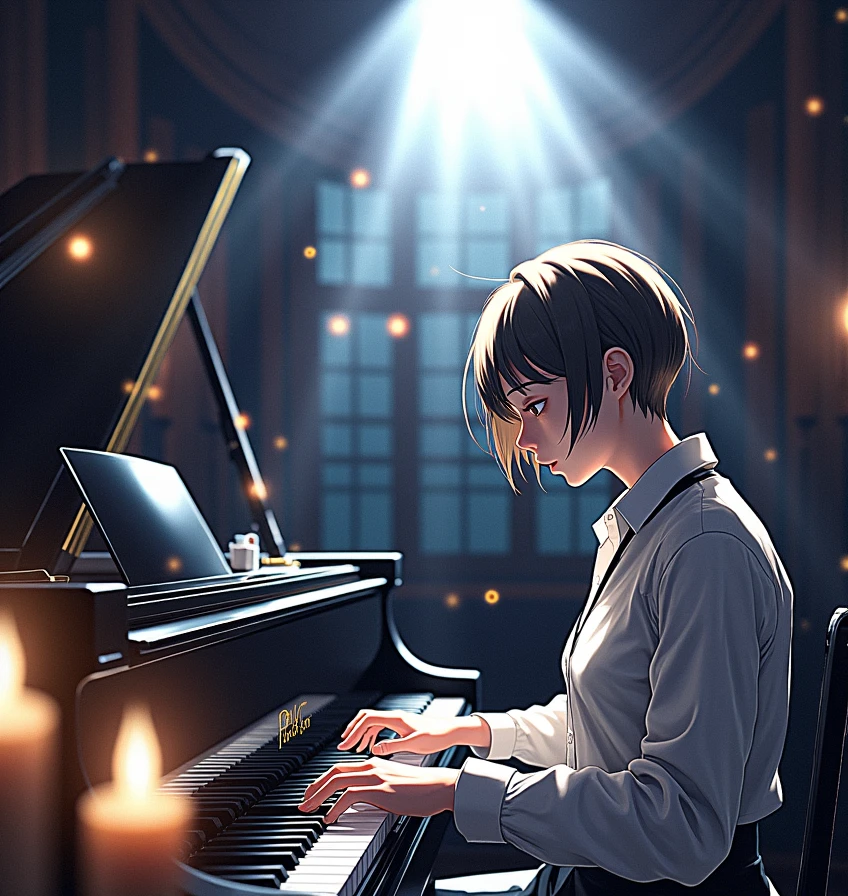 Piano、One man playing