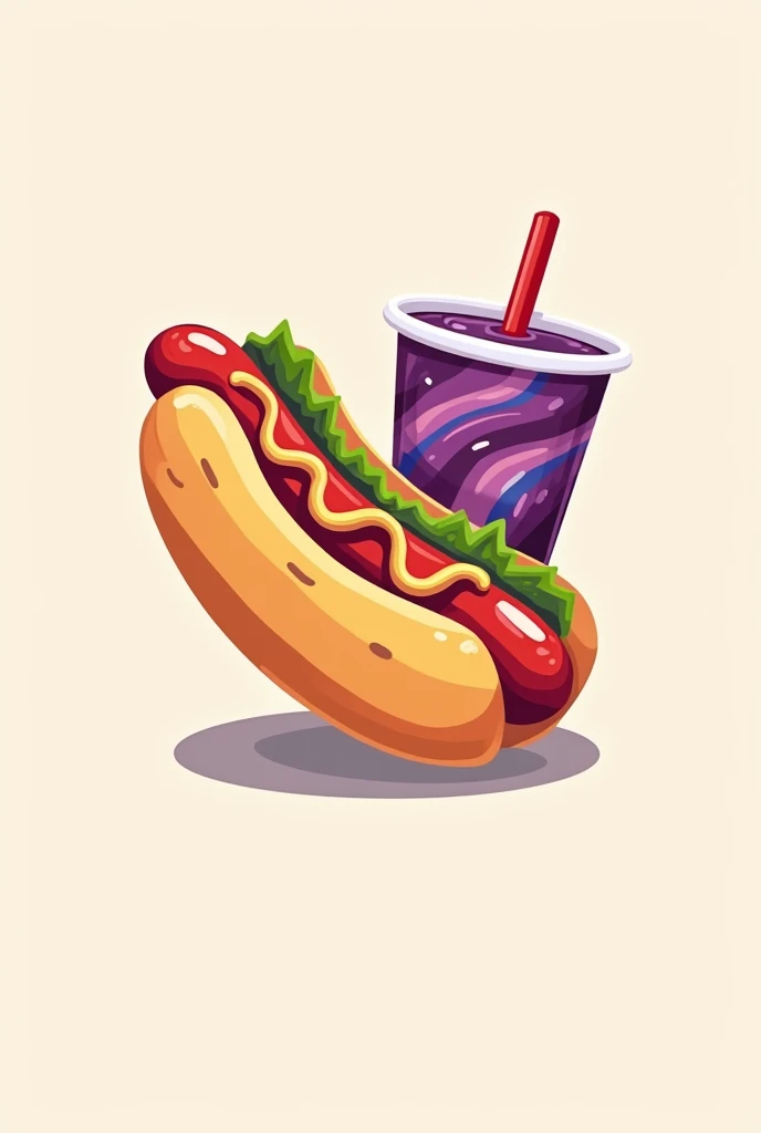 Hot dog logo and açaí cup drawing