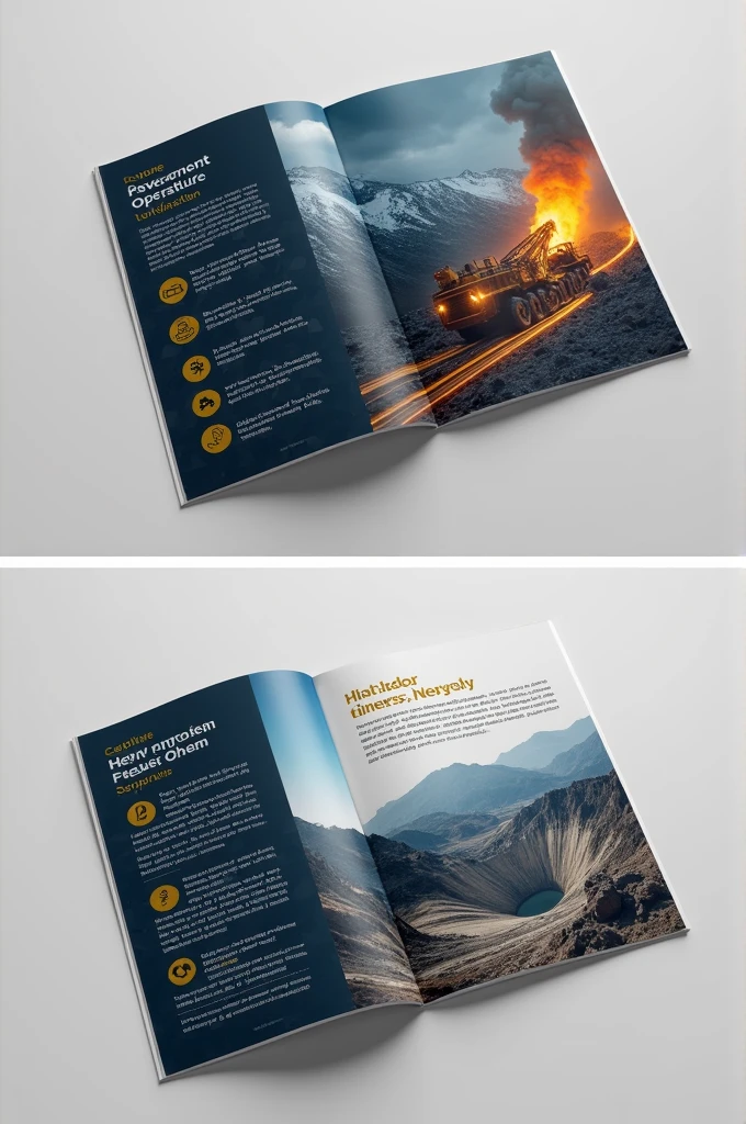 Create an image of a mining company's brochure