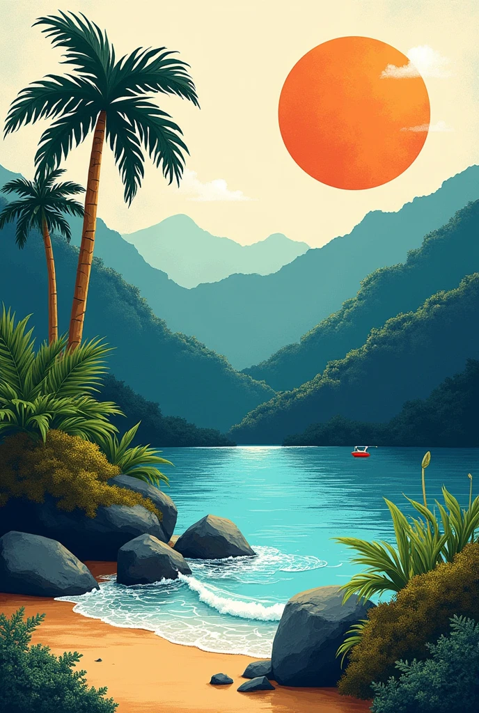 Contemporary arts painting about Philippines make it more simple only no people simple