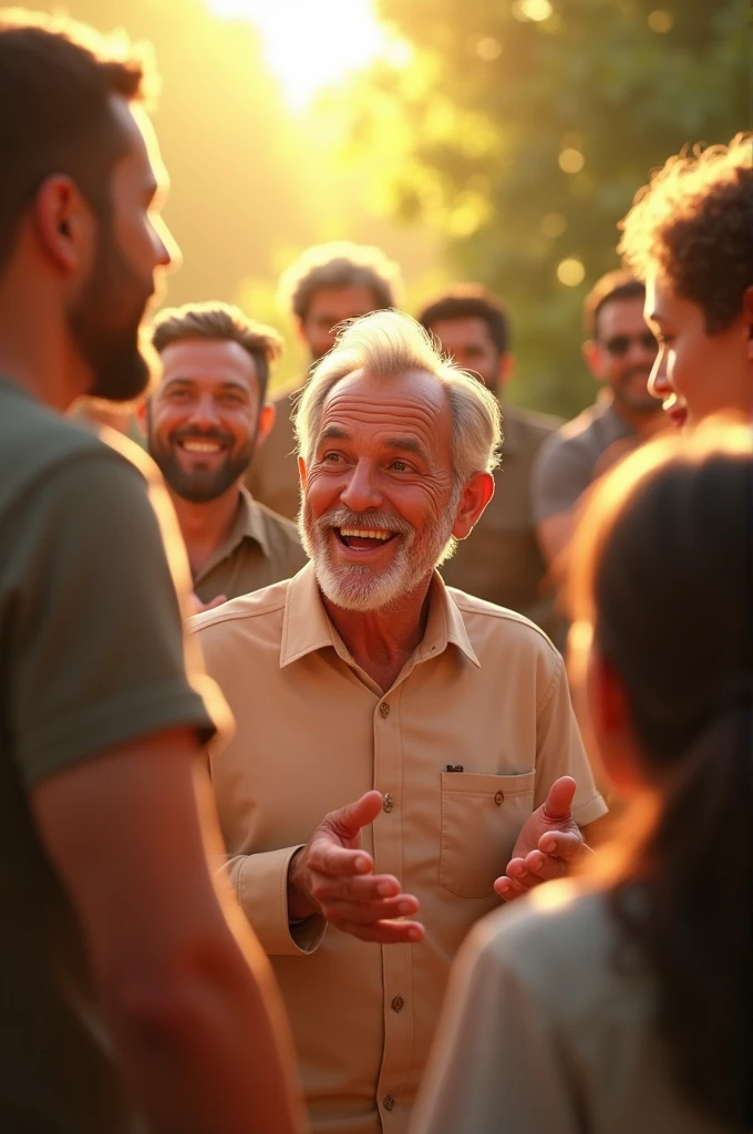 Create a 3d image Scene 6: Finding True Happiness*
- A shot of the rich man surrounded by people he has helped
- A picture of the rich man smiling and laughing with others
- A close-up of the rich man's face, looking content and at peace
These image prompts can help illustrate each scene of the story and bring it to life!
