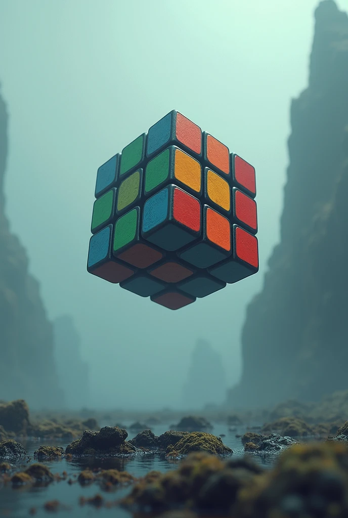 masterpiece, Highest quality, High resolution, sf、Rubik's Cube+get lost、Floating、
