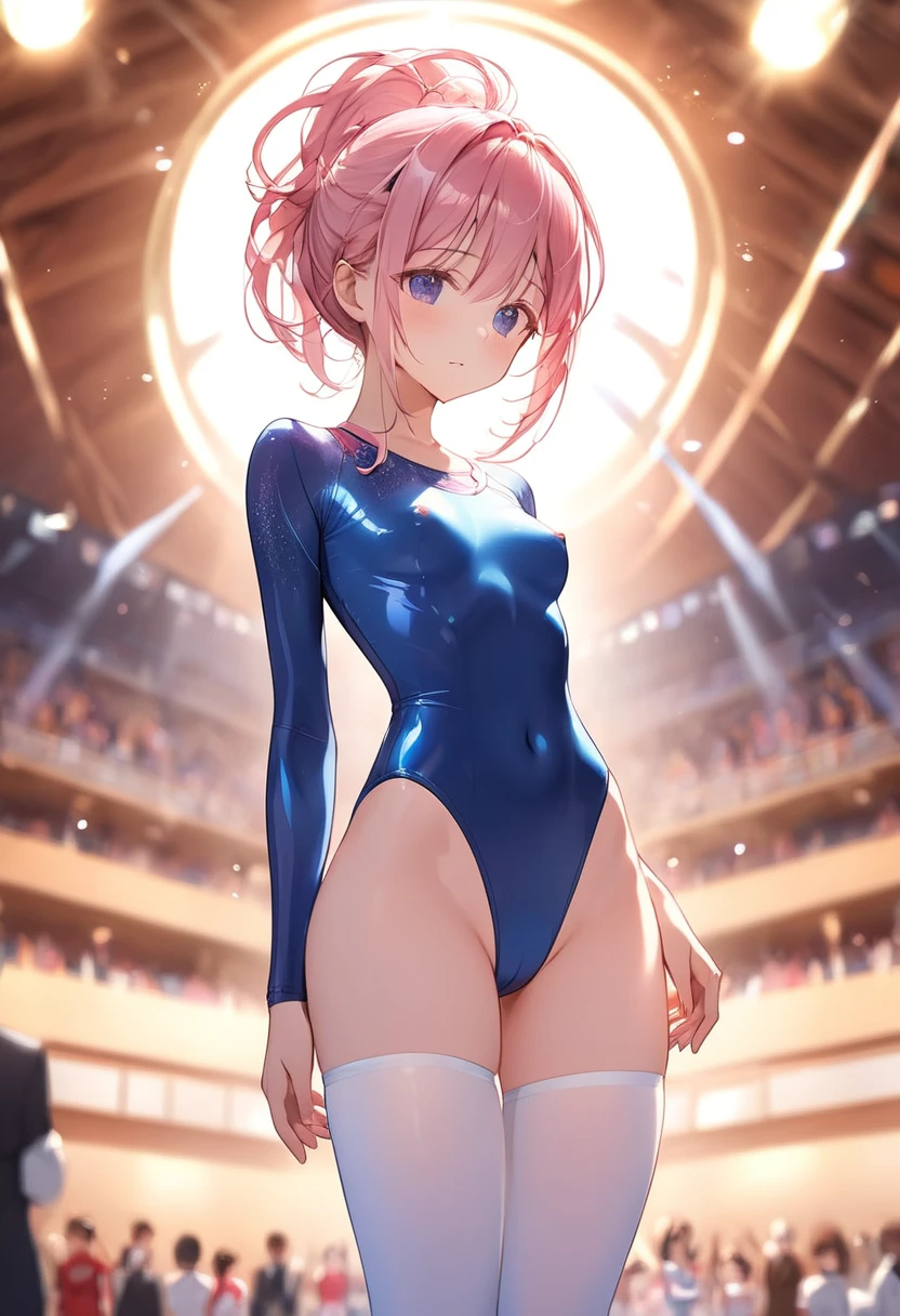 expensivequality illustration, masterpiece, Very delicate and beautiful, Attractive girl,(Gymnastics leotard,Tight leotard,length_Leotard with sleeves,expensive_Leg leotard,athletic leotard), Audience reaction,thin,Slender body,slim,expensive school,Gym,Gymnastics Club,Beautiful Eyes,(masterpiece, Highest quality:1.2), expensiveres, Very detailed CG Unity 8k wallpaper, Perfect lighting, colorful, ultra-expensive res,4K,Very detailed, photograph, 8k, High resolution, ,Cowboy Shot,pantyhose、sex、Pussy、Crack、Completely naked、Panties、TİTS、Nipples、Emphasis on pussy