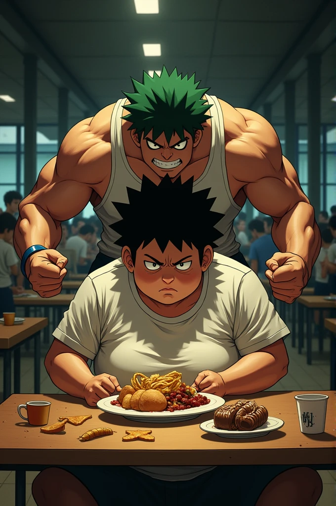 Fat deku eating while being bullied by bakugo