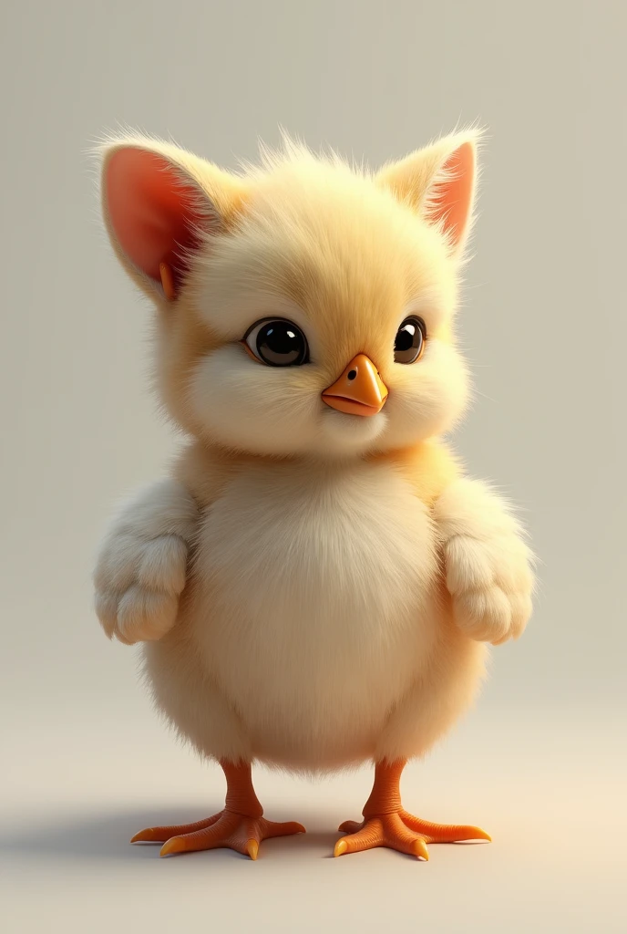 Realistic chick with cat ears