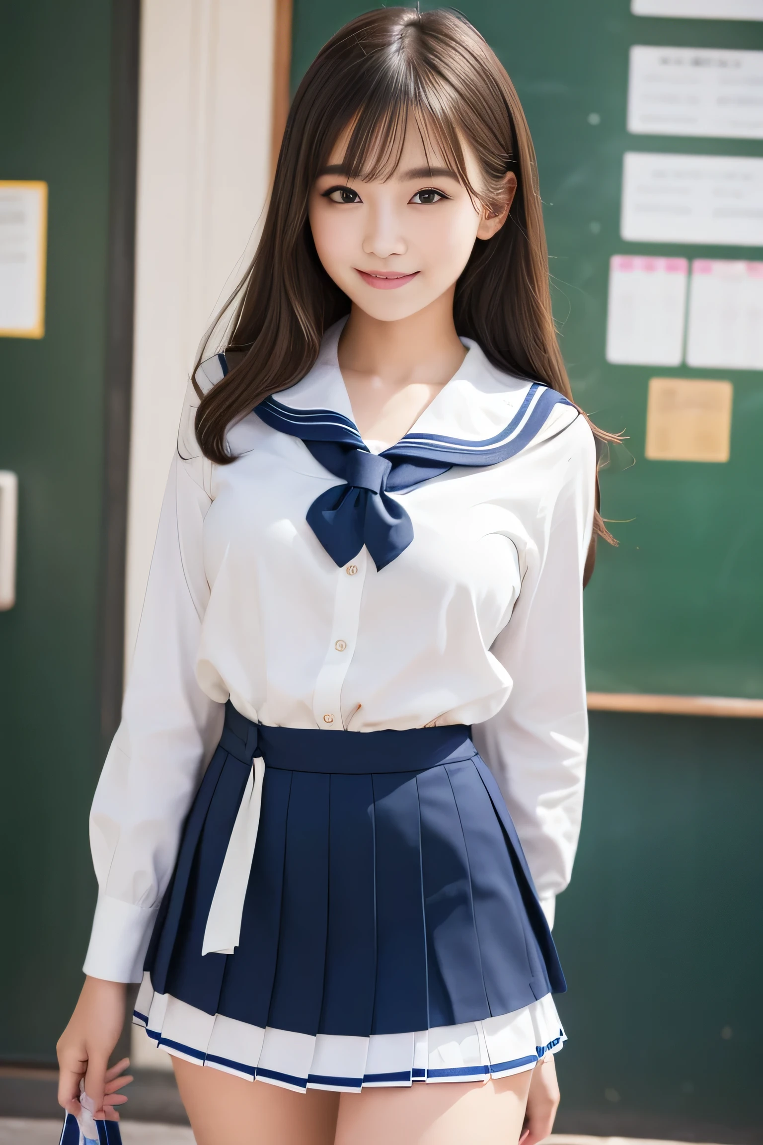 (detailed skin:1.2),(shiny skin:1.1),8k,best quality, masterpiece, ultra high res,(photorealistic:1.4), RAW photo,(soft saturation:1.3),(fair skin:1.2),(1woman,19yo), Mix 4, (16K, RAW Photos, Best image quality, masterpiece: 1.45), (Realistic, Realistic: 1.37), One Girl, Japanese cute, 、(masterpiece, highest quality:1.2), 8K, young beautiful girl, 85mm,Official AR RAW Photos, baby face、big breasts、show me your ears、photo shoot, cute face, thighs, After school classroom, looking at the viewer, embarrassing、smile、no makeup, film grain, chromatic aberration, sharp focus, face light, clear lighting, Ten generations, detailed face, background bokeh、(((((( high school girl))))))、thin waist、sailor suit、navy blue mini skirt、white small pantieodel lifts the hem of her skirt