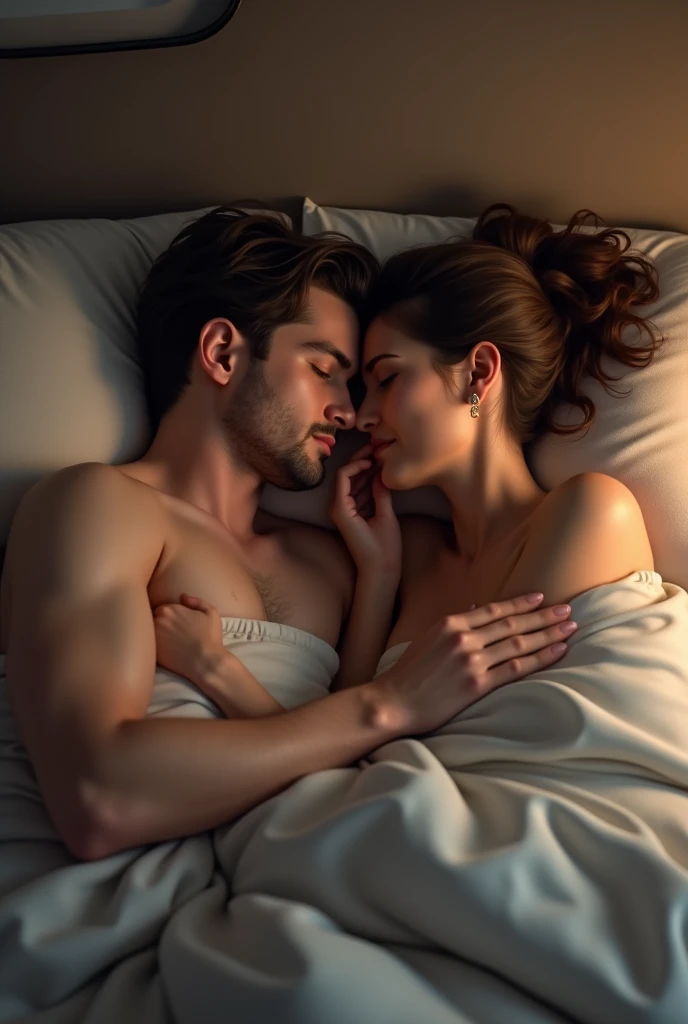 Couple lying in bed