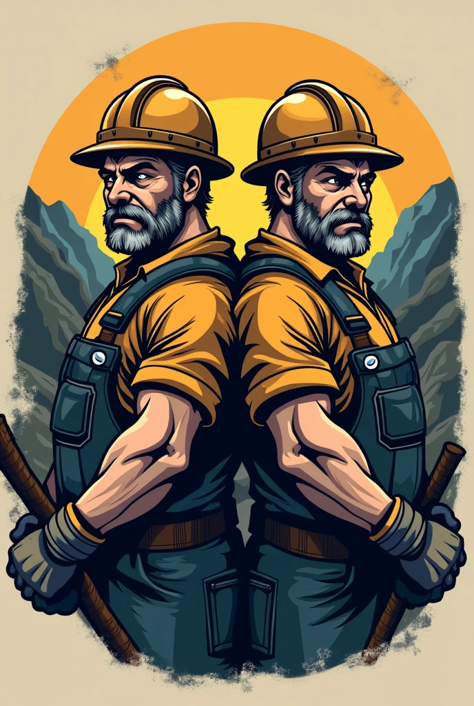 Create a mining logo that is mine twins