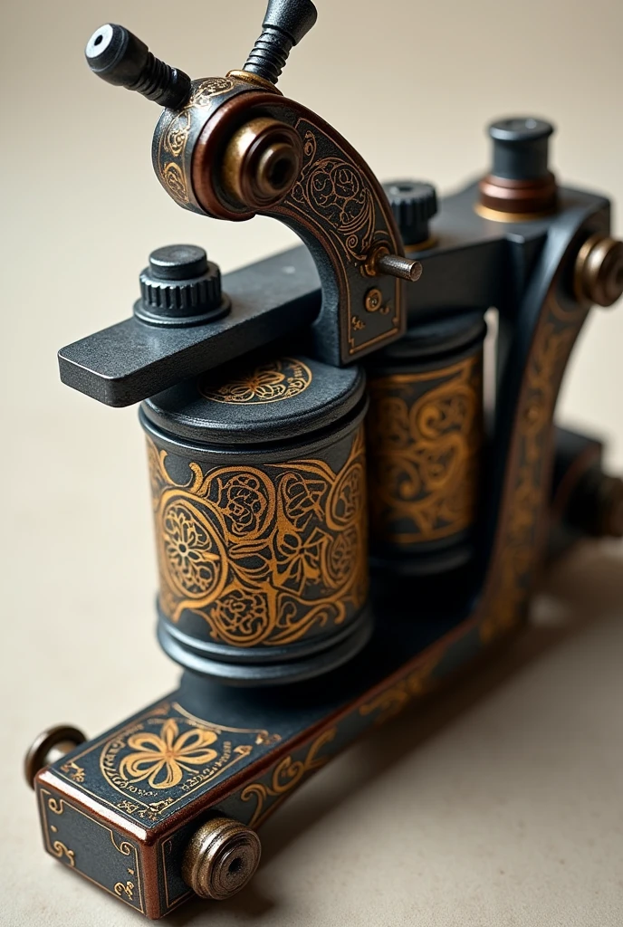 TATTOO MACHINE WITH COILS WITH PORTEÑO FILLET DRAWINGS