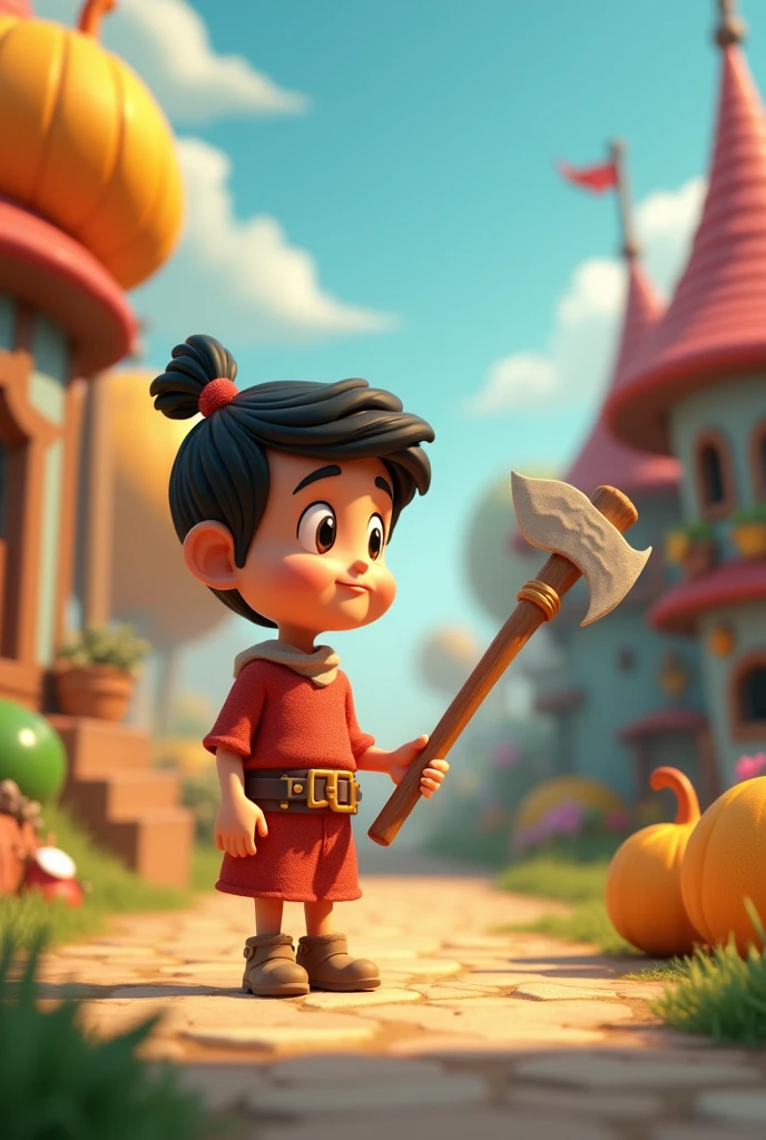 You are offered something valuable that doesn’t belong to you, just like the golden and silver axes offered to the woodcutter. Do you claim it as your own, or do you remain honest? Describe the internal conflict and the consequences of your decision. 3D cartoon 